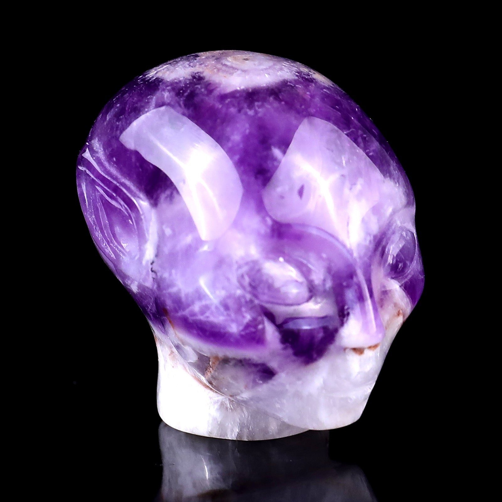 Nicedony 1.5" Dream Amethyst Hand Carved Crystal Elf Alien Sculpture
