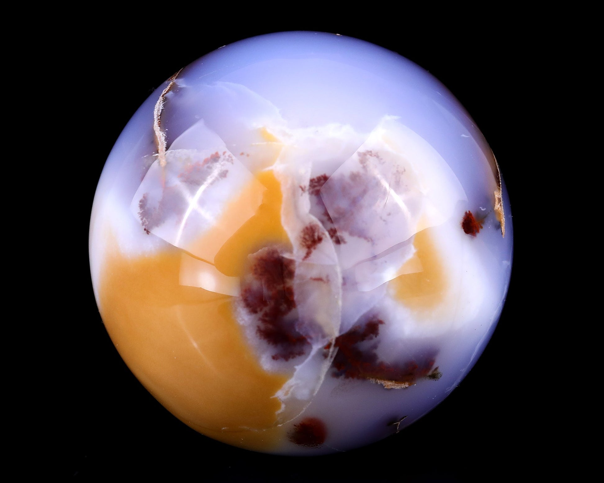 Nicedony Nice 85mm Blue Chalcedony Hand Carved Crystal Sphere - View 5