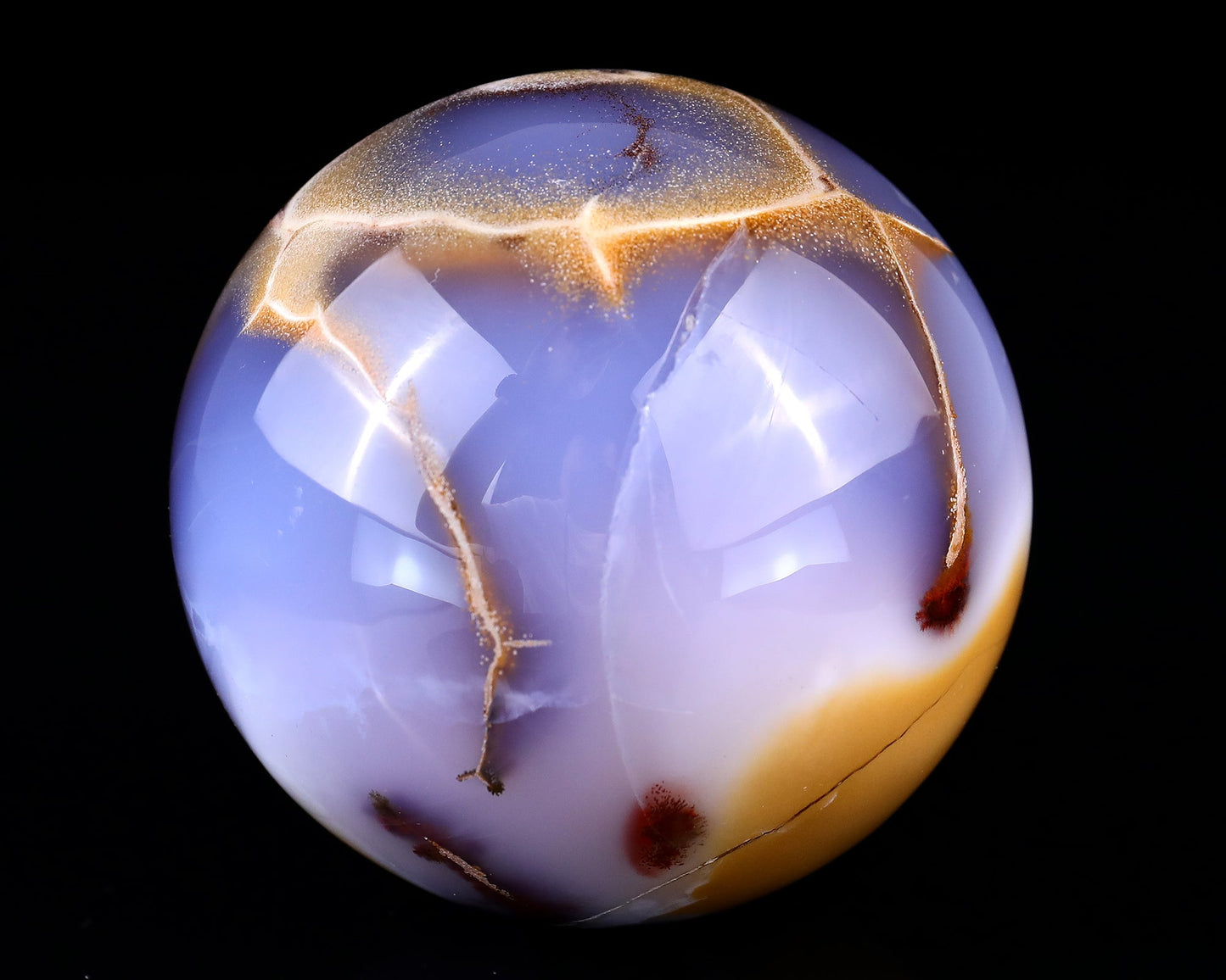 Nicedony Nice 85mm Blue Chalcedony Hand Carved Crystal Sphere - View 4