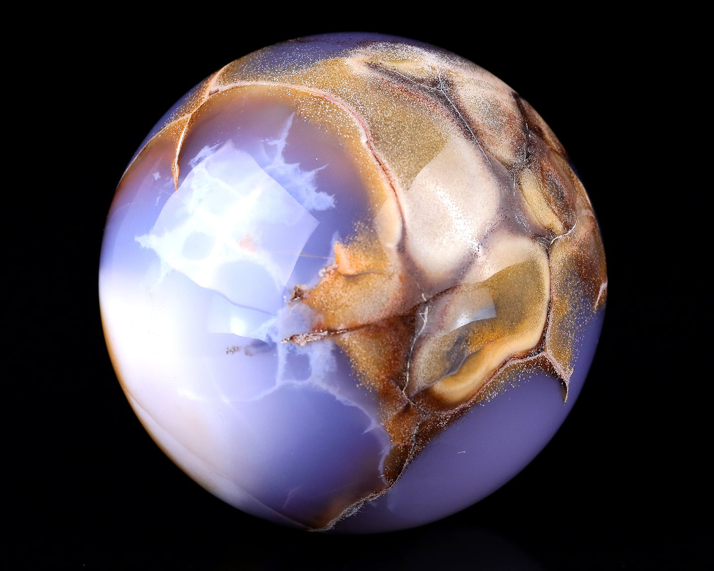 Nicedony Nice 85mm Blue Chalcedony Hand Carved Crystal Sphere - View 3
