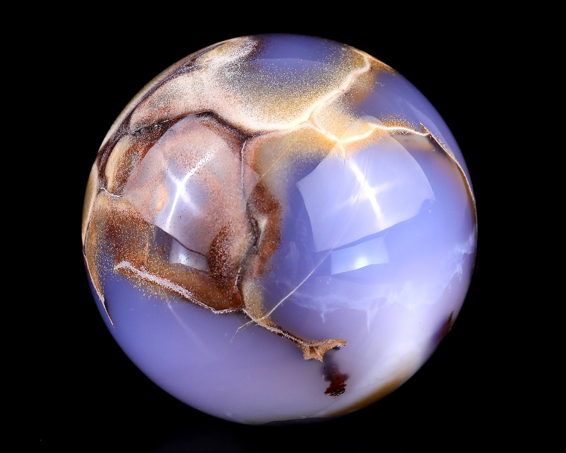 Nicedony Nice 85mm Blue Chalcedony Hand Carved Crystal Sphere - View 2