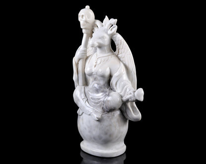 Nicedony 15.0" White Jade Hand Carved Realistic Skull King Sculpture - View 6