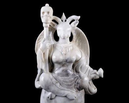 Nicedony 15.0" White Jade Hand Carved Realistic Skull King Sculpture - View 9