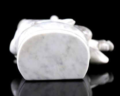 Nicedony 15.0" White Jade Hand Carved Realistic Skull King Sculpture - View 10