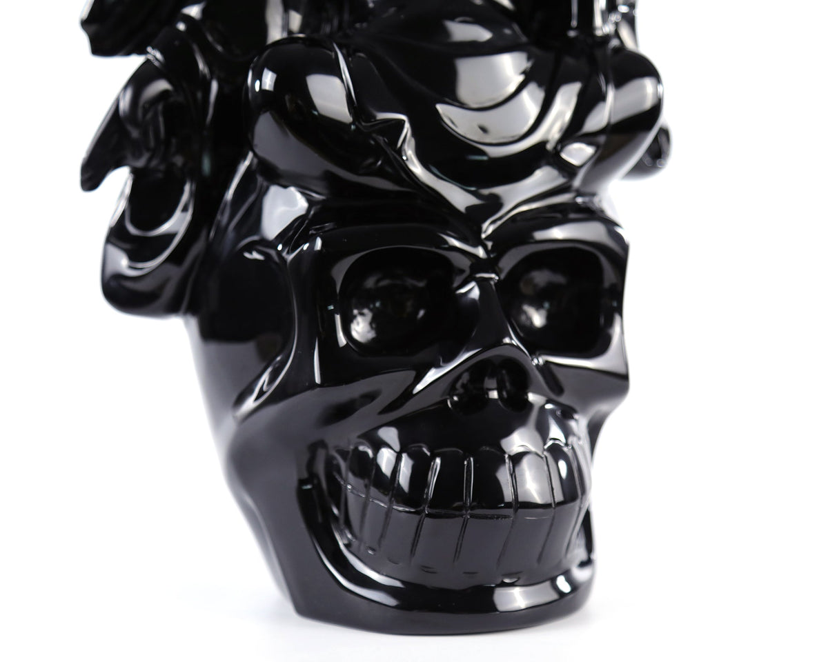 Nicedony 15.3" Black Obsidian Hand Carved Realistic Skull King (SKU: 3100001) - Photo 8