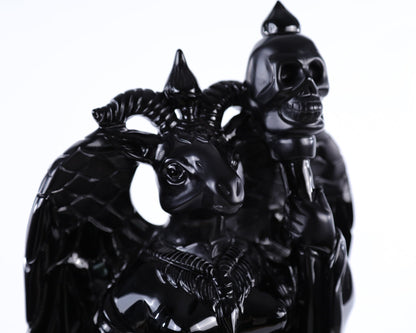 Nicedony 15.3" Black Obsidian Hand Carved Realistic Skull King - View 7