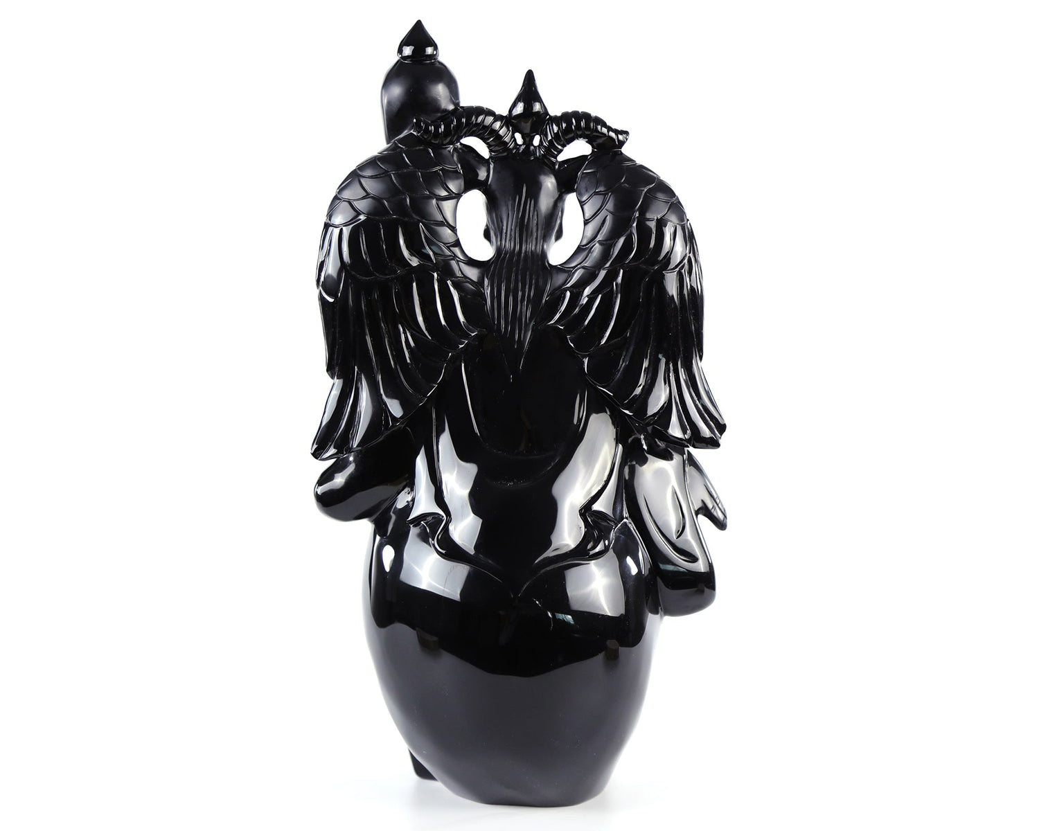 Nicedony 15.3" Black Obsidian Hand Carved Realistic Skull King (SKU: 3100001) - Photo 6