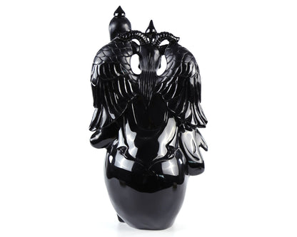 Nicedony 15.3" Black Obsidian Hand Carved Realistic Skull King - View 6