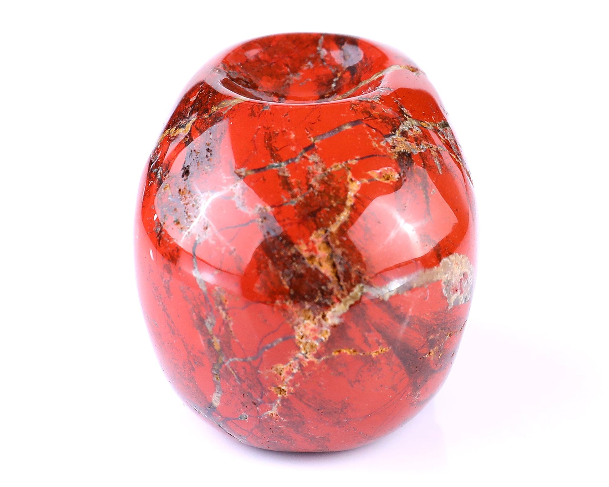 Nicedony 2.4" Red Jasper Hand Carved Realistic Skull Sphere Holder - View 6