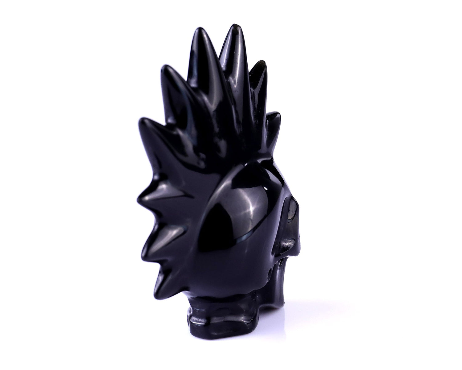 Nicedony 2.7" Black Obsidian Hand Carved Crystal Punk Skull Sculpture (SKU: 5100136) - Photo 5
