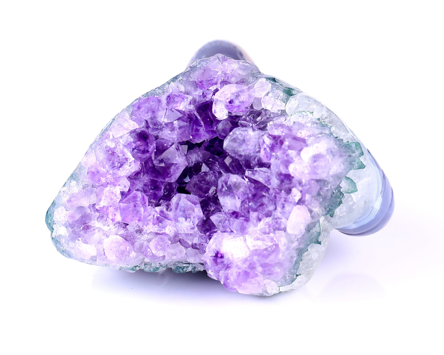 Nicedony Unique 2.9" Amethyst Druse Agate Hand Carved Mineral Specimen Skull with Horn Sculpture - View 9