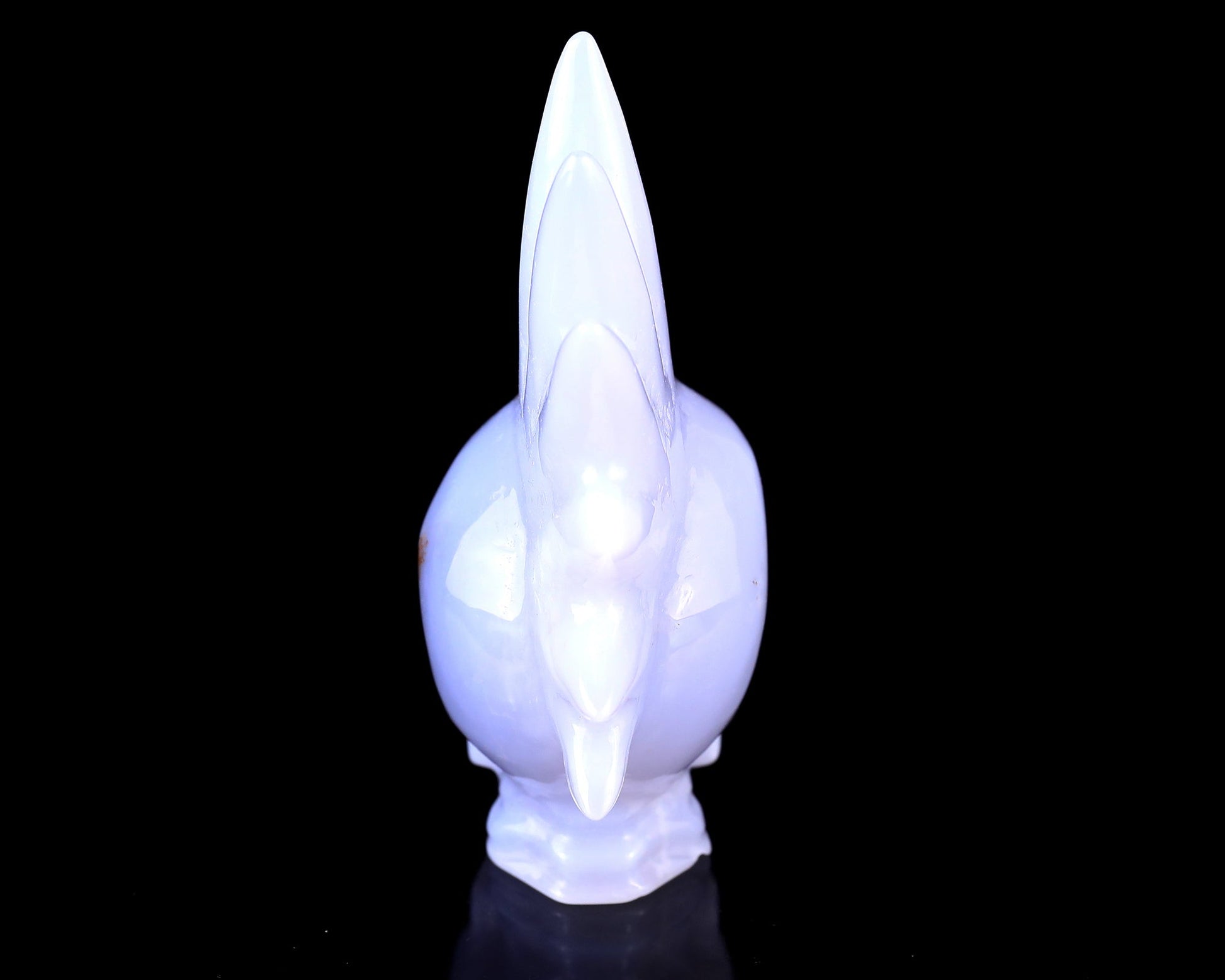 Nicedony 3.7" Blue Chalcedony Hand Carved Punk Skull Sculpture - View 5