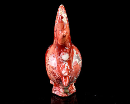 Nicedony Unique 3.7" Red Jasper Hand Carved Crystal Punk Skull Sculpture - View 5