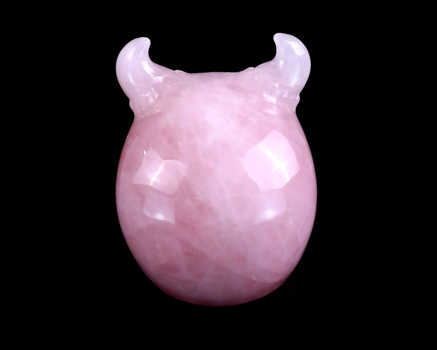 Nicedony 4.5" Rose Quartz Hand Carved Realistic Skull Sculpture - View 5