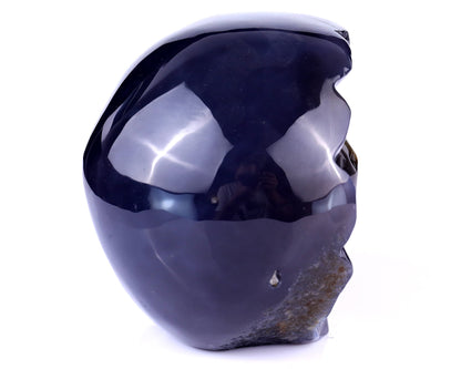 Nicedony 6.1" Geode Agate Hand Carved Crystal Geode Skull Sculpture - View 8