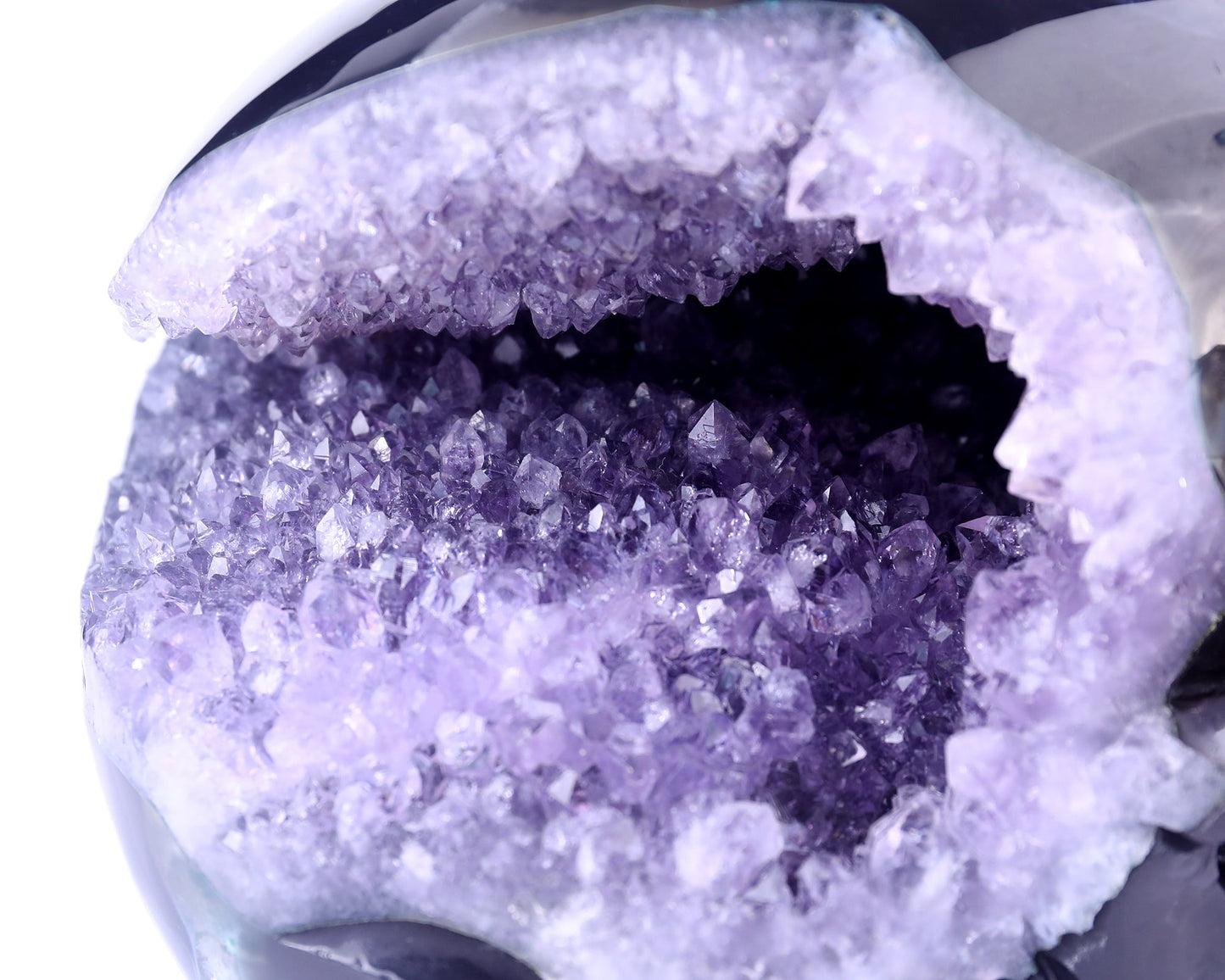 Nicedony 6.9" Geode Agate Hand Carved Crystal Geode Skull Sculpture - View 3