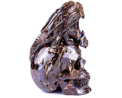 Nicedony Unique 7.0" Opal Hand Carved Crystal Realistic Skull Sculpture - View 2