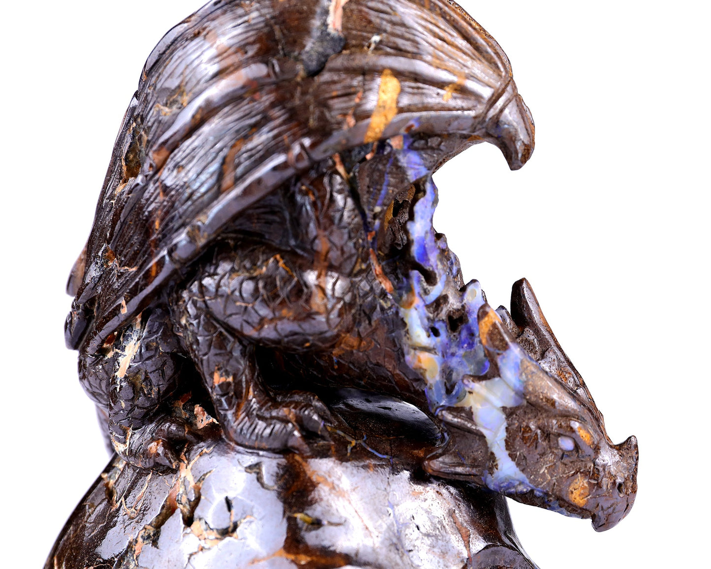 Nicedony Unique 7.0" Opal Hand Carved Crystal Realistic Skull Sculpture - View 7