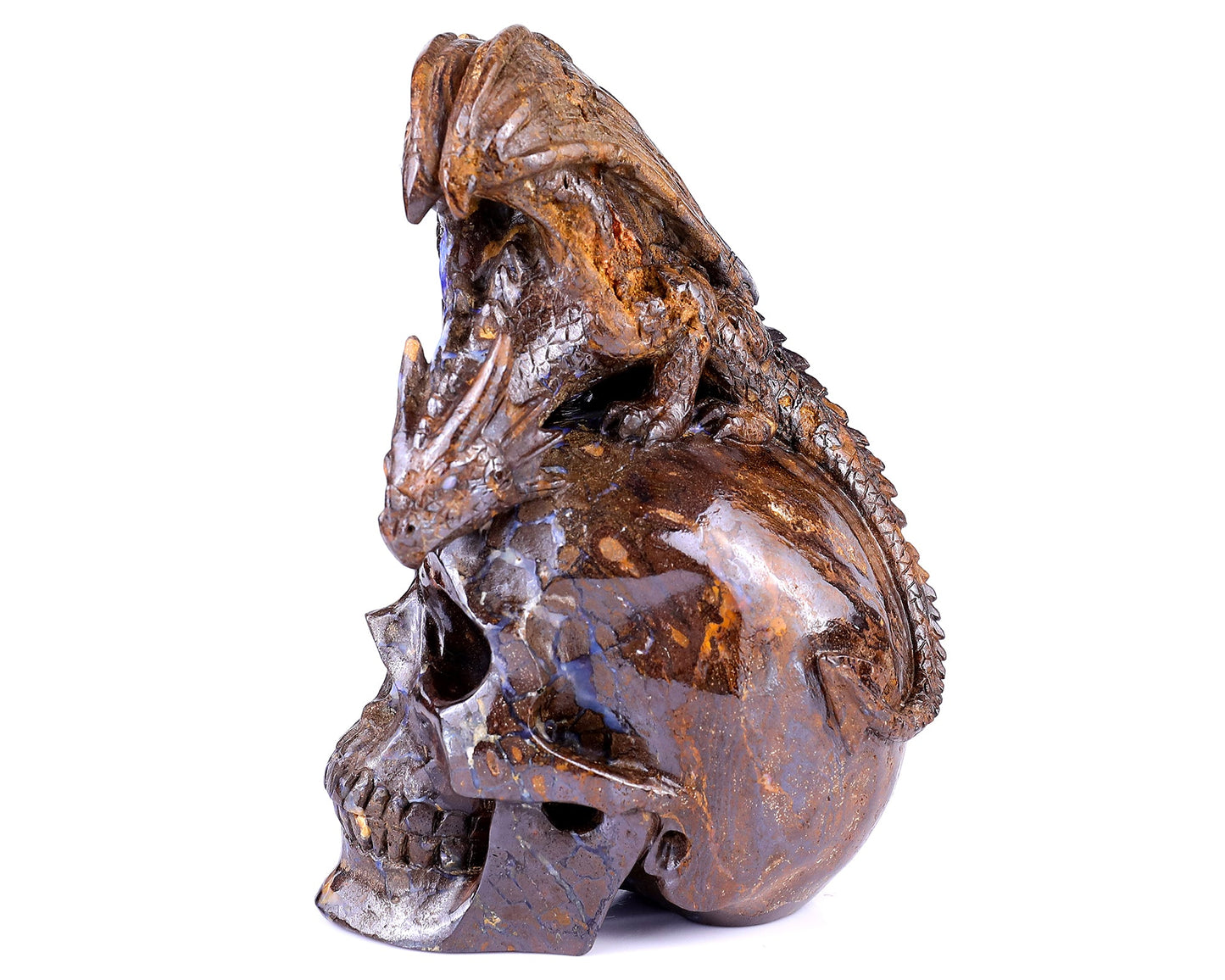 Nicedony Unique 7.0" Opal Hand Carved Crystal Realistic Skull Sculpture - View 4