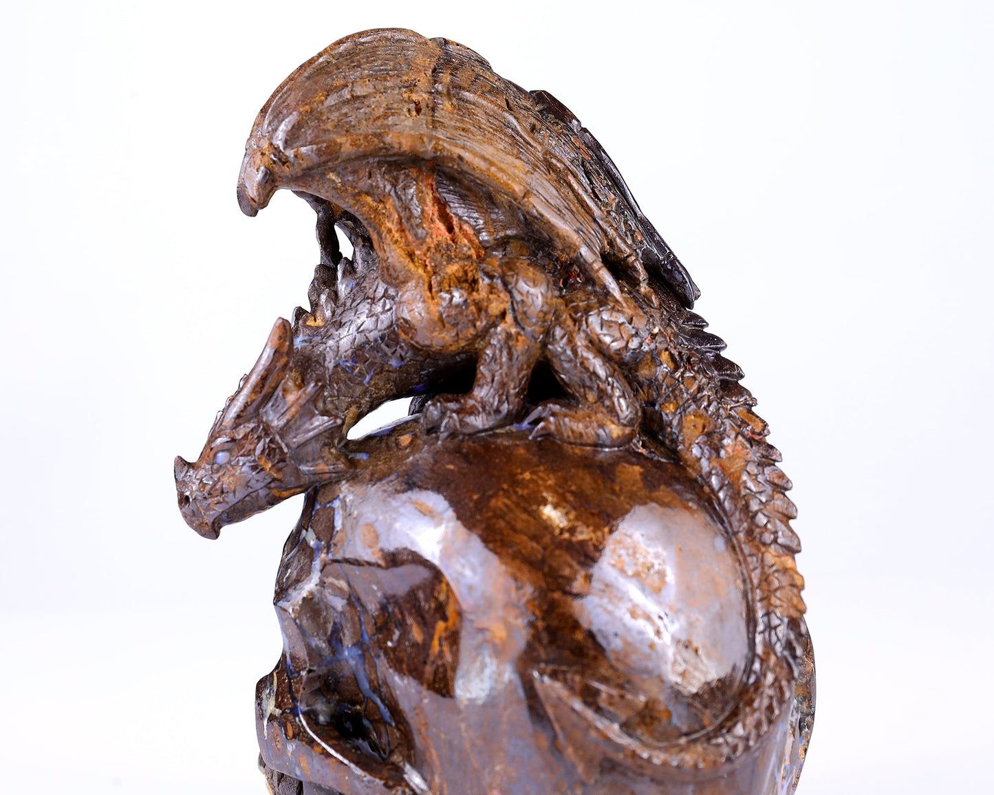 Nicedony Unique 7.0" Opal Hand Carved Crystal Realistic Skull Sculpture - View 9