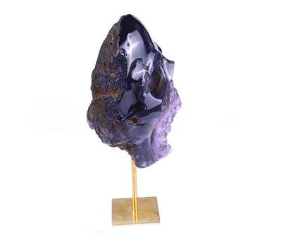 Nicedony Unique 7.7" Amethyst Geode Agate Hand Carved Crystal Skull Sculpture - View 3