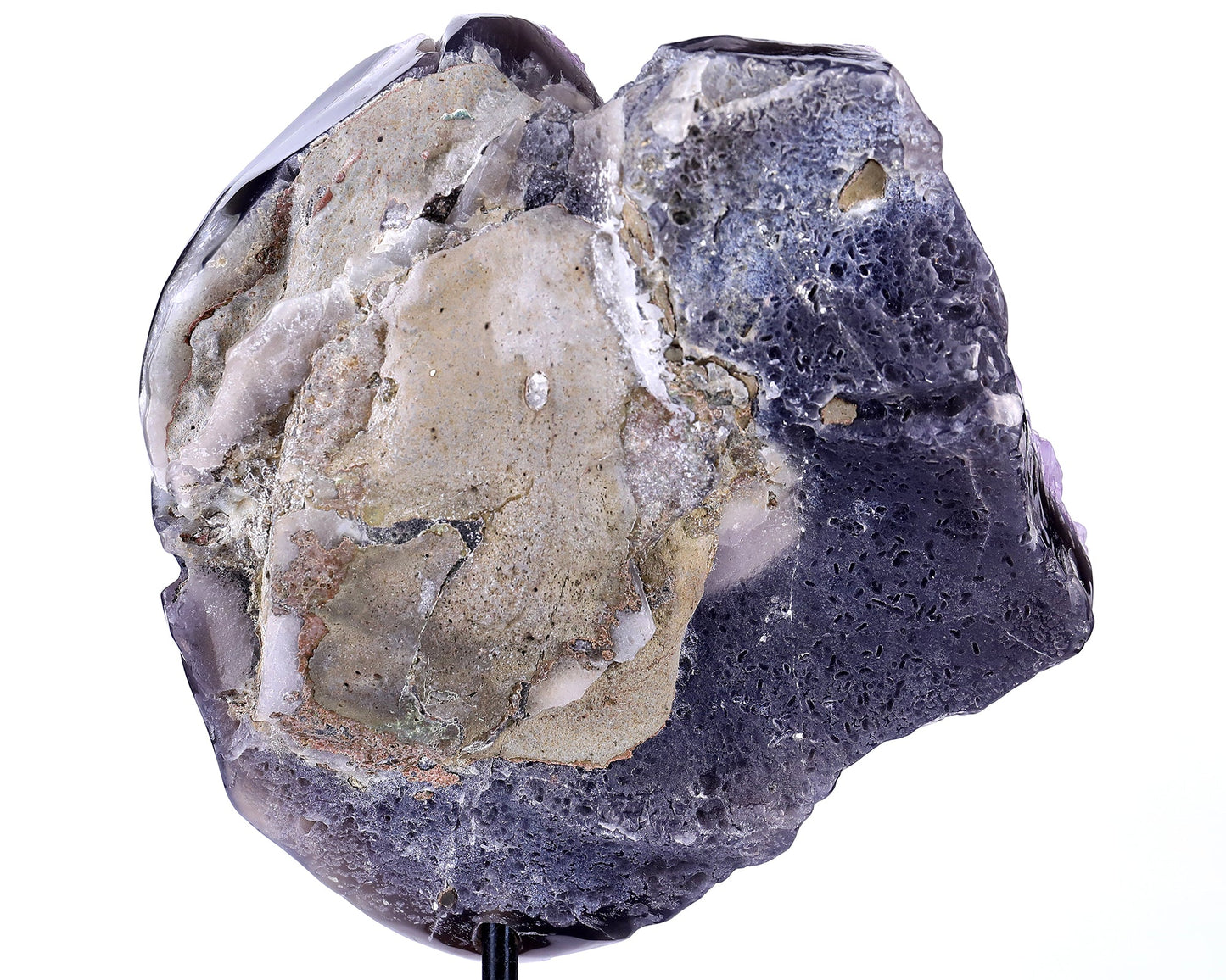 Nicedony 9.1" Amethyst Geode Agate Hand Carved Geode Skull Sculpture - View 5