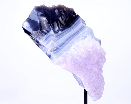 Nicedony 9.8" Amethyst Geode Agate Hand Carved Geode Skull Sculpture - View 4