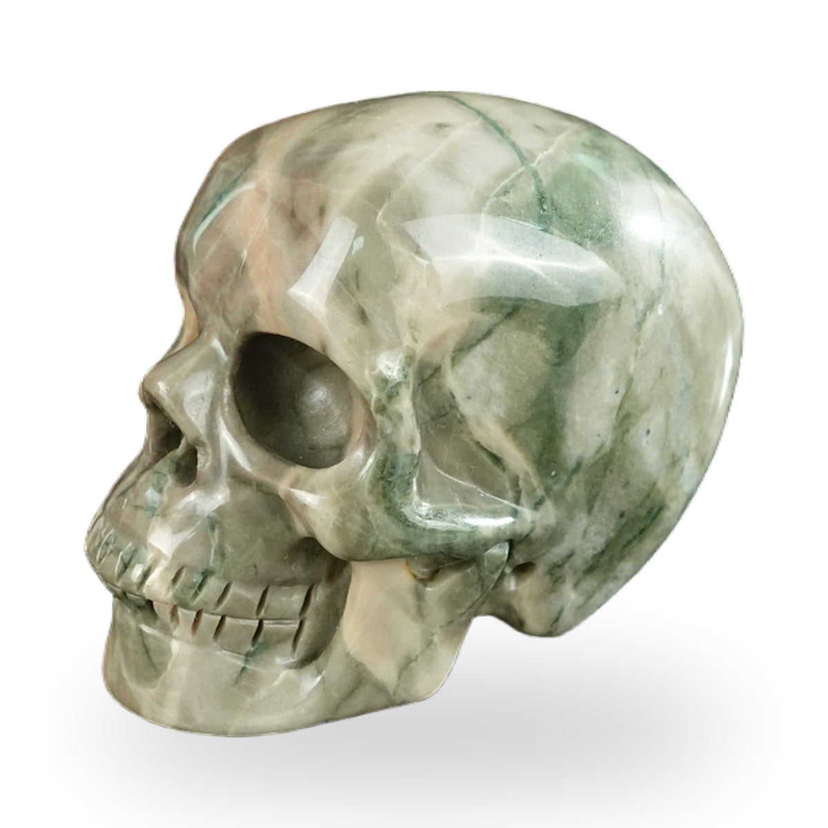 Nine Dragon Jade crystal skull 2.2" SKH20HA01 view 7