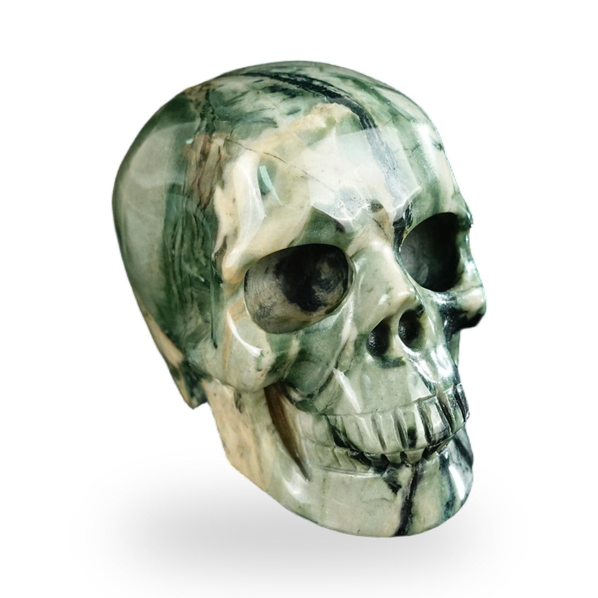 Nine Dragon Jade crystal skull 2.2" SKH20HA02 photo 2