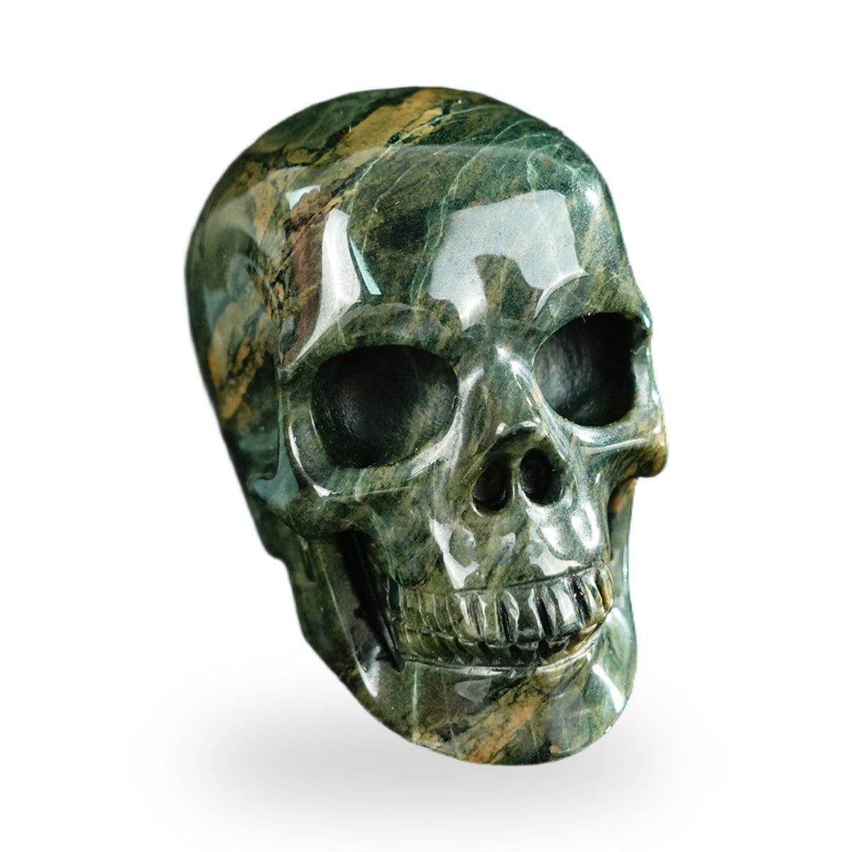 Nine Dragon Jade crystal skull 2.2" SKH20HA04 photo 2