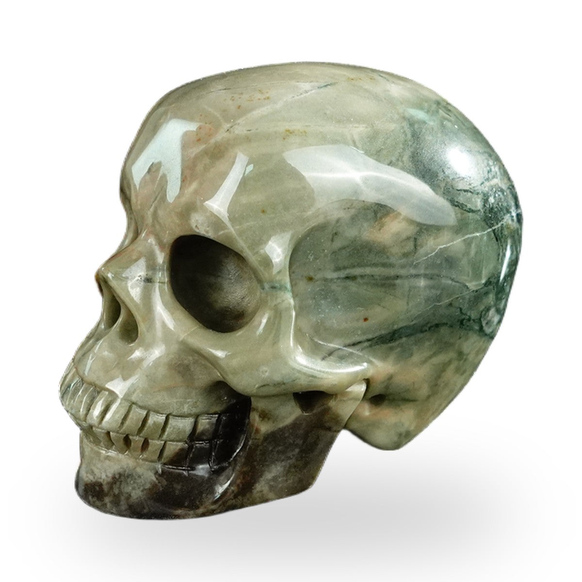 Nine Dragon Jade crystal skull 2.2" SKH20HA14 photo 7
