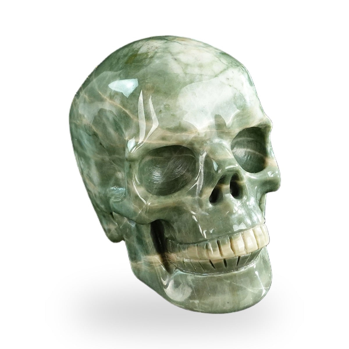 Nine Dragon Jade crystal skull 3" SKH30HA01 view 3