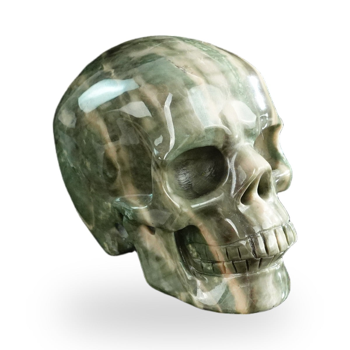 Nine Dragon Jade crystal skull 3" SKH30HA02 photo 3
