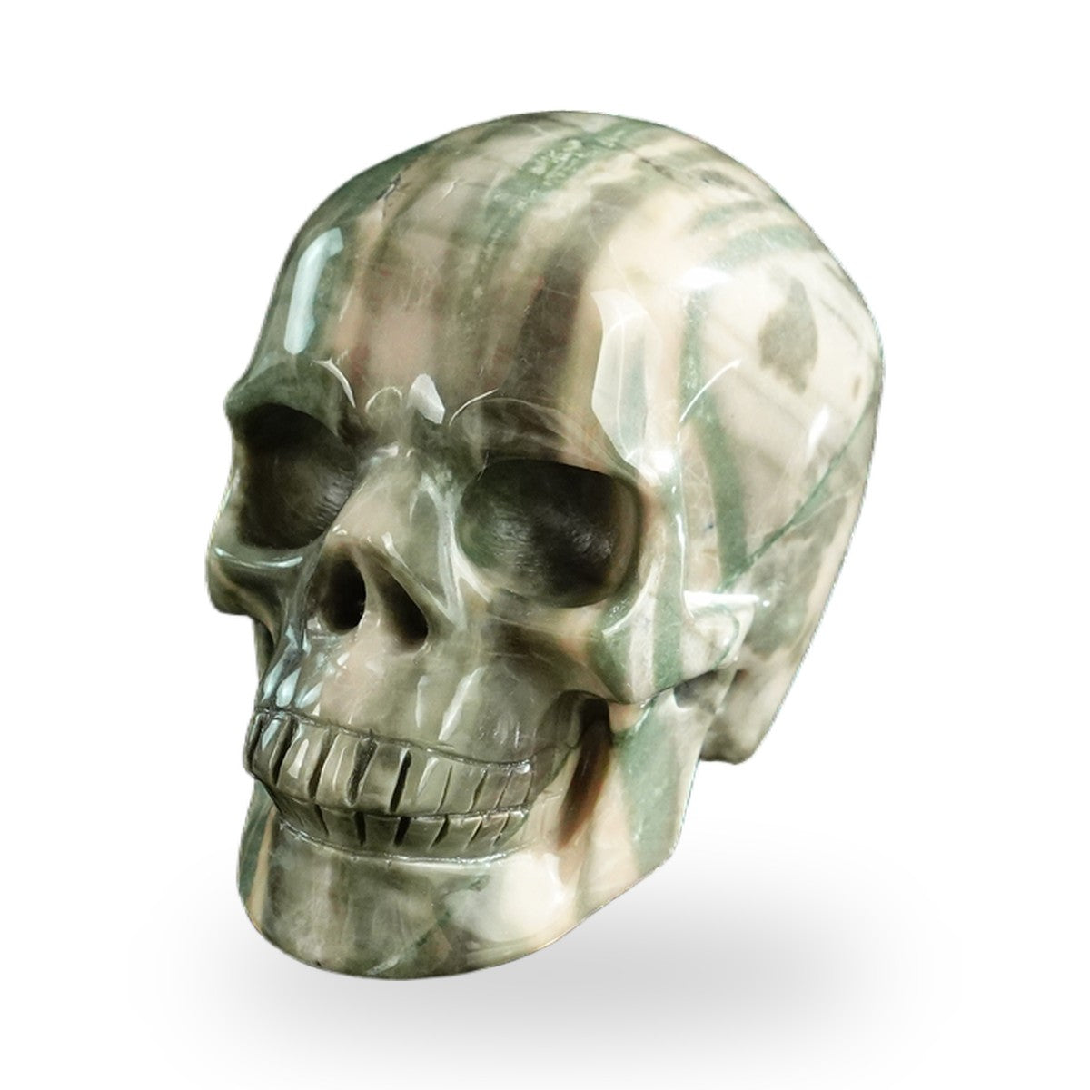 Nine Dragon Jade crystal skull 3" SKH30HA02 photo 8