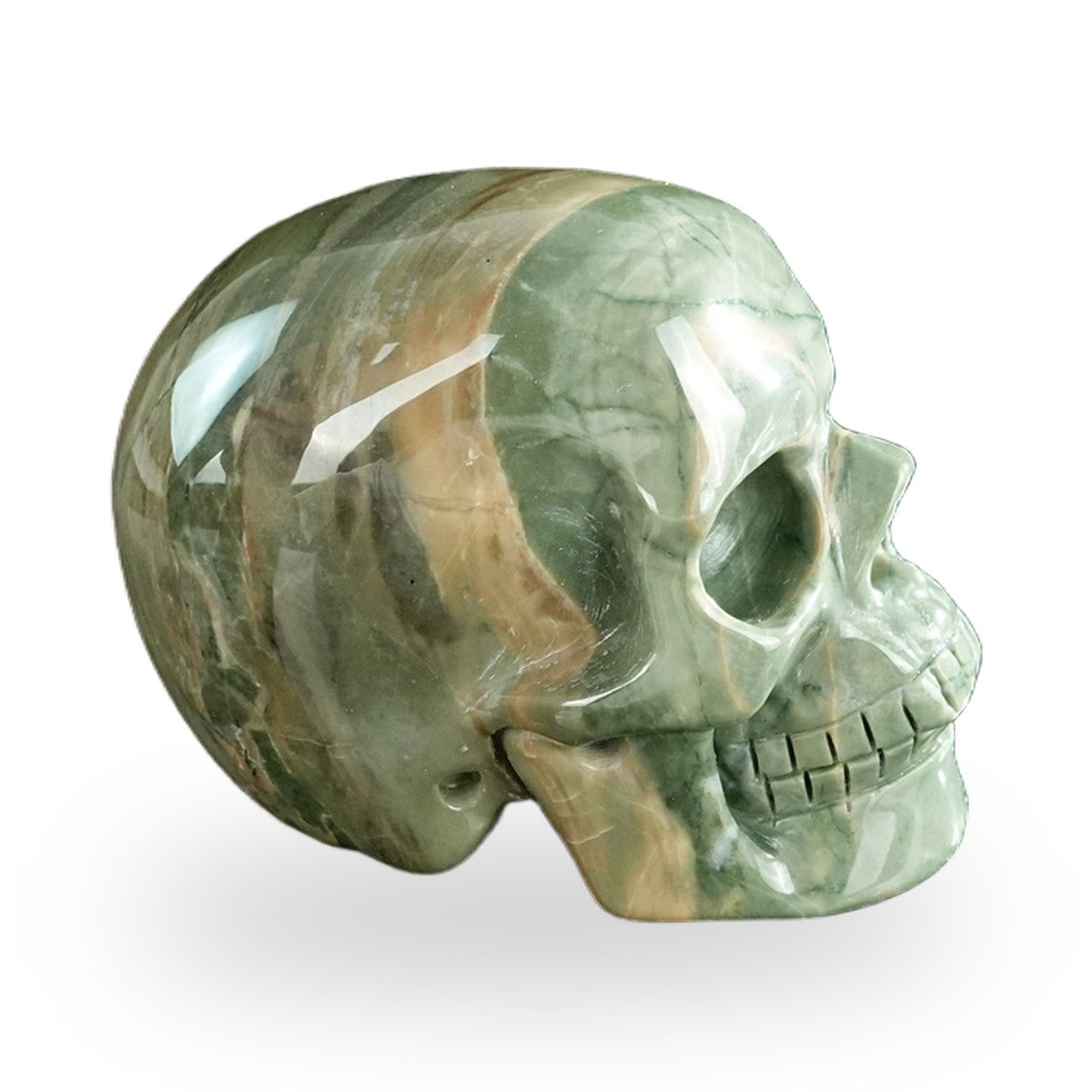 Nine Dragon Jade crystal skull 3" SKH30HA11 photo 6