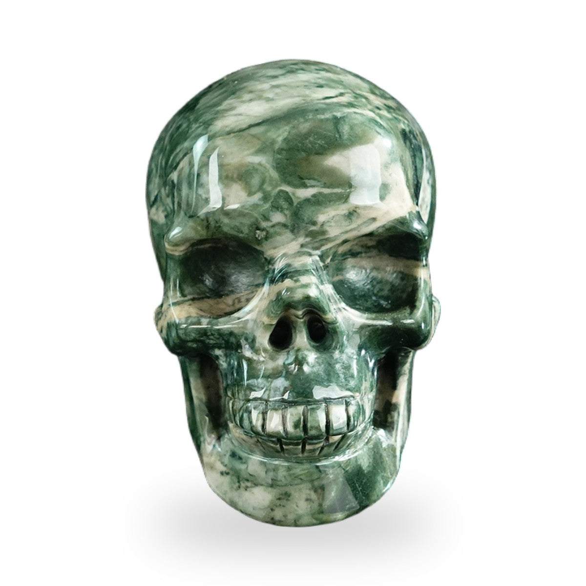 Nine Dragon Jade crystal skull 3" SKH30HA12 photo 1