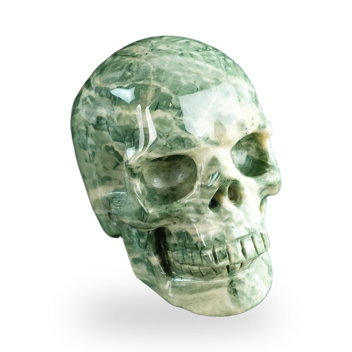 Nine Dragon Jade crystal skull 3" SKH30HA13 photo 2