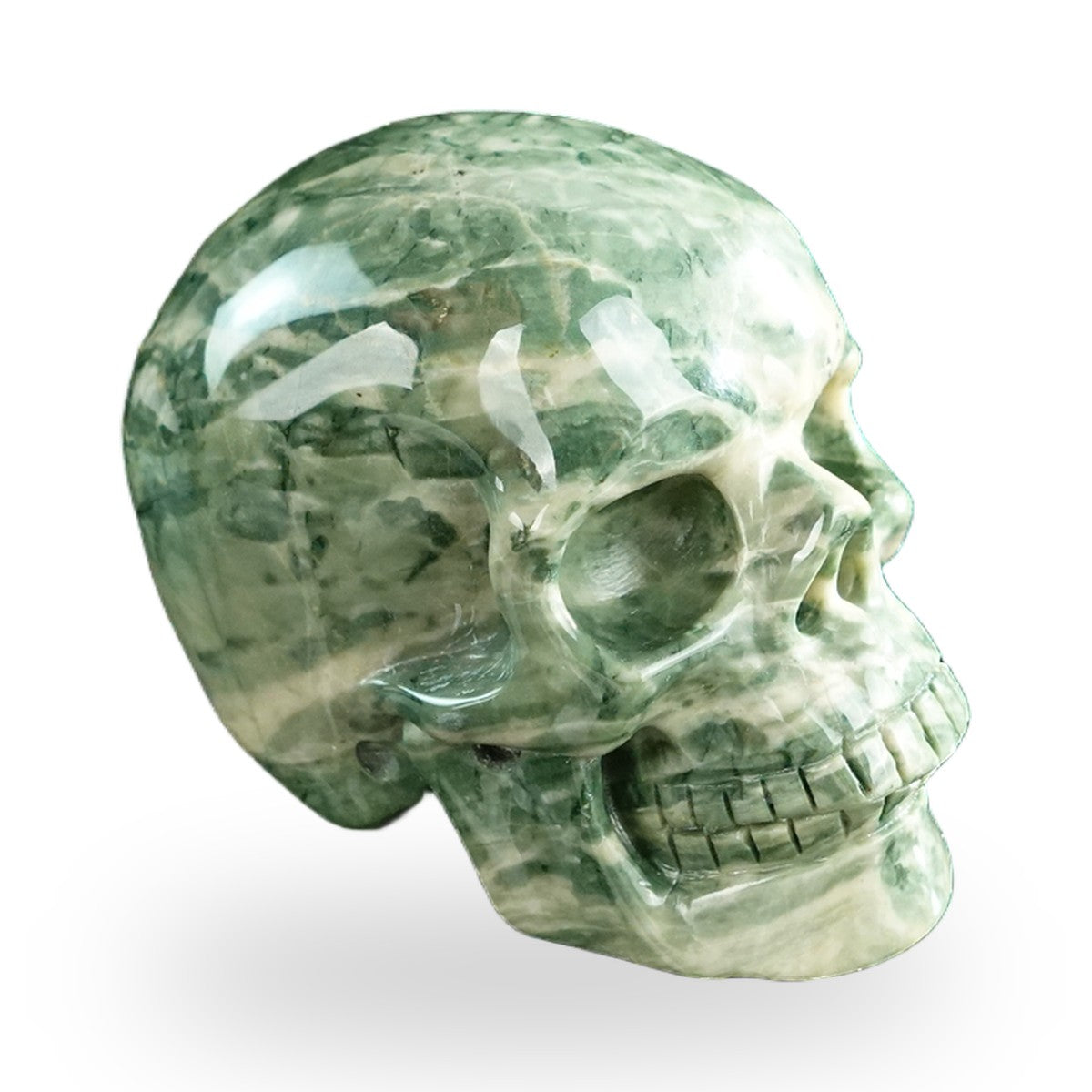 Nine Dragon Jade crystal skull 3" SKH30HA13 photo 3