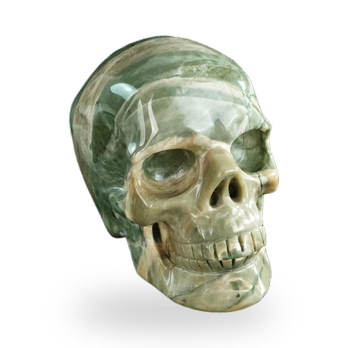 Nine Dragon Jade crystal skull 3" SKH30HA16 photo 2