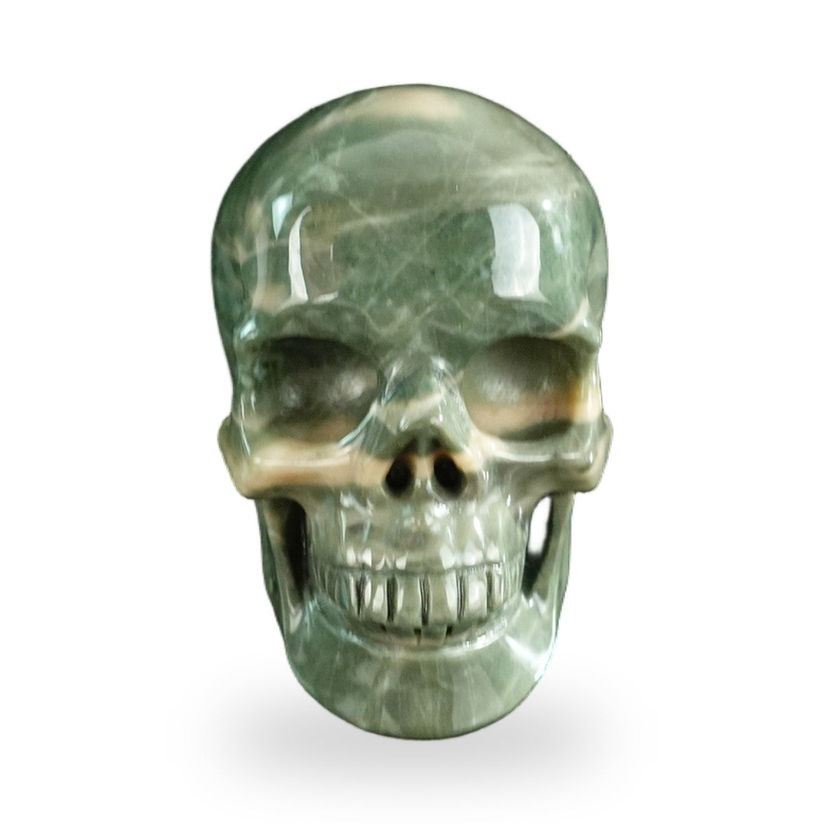 Nine Dragon Jade crystal skull 3" SKH30HA17 photo 1