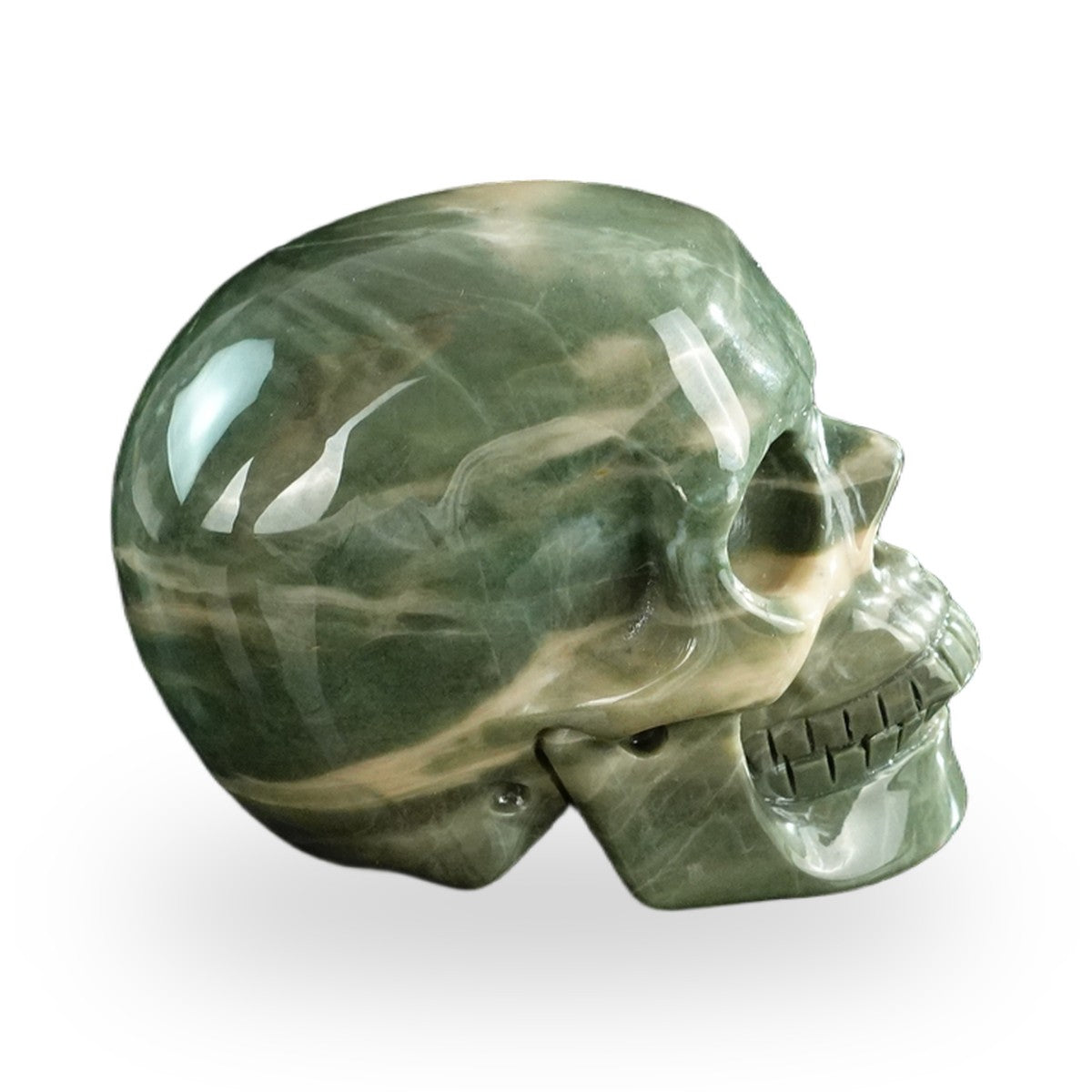 Nine Dragon Jade crystal skull 3" SKH30HA17 photo 4