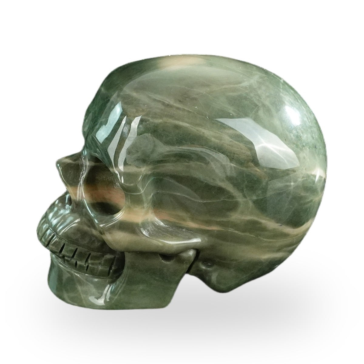 Nine Dragon Jade crystal skull 3" SKH30HA17 photo 5