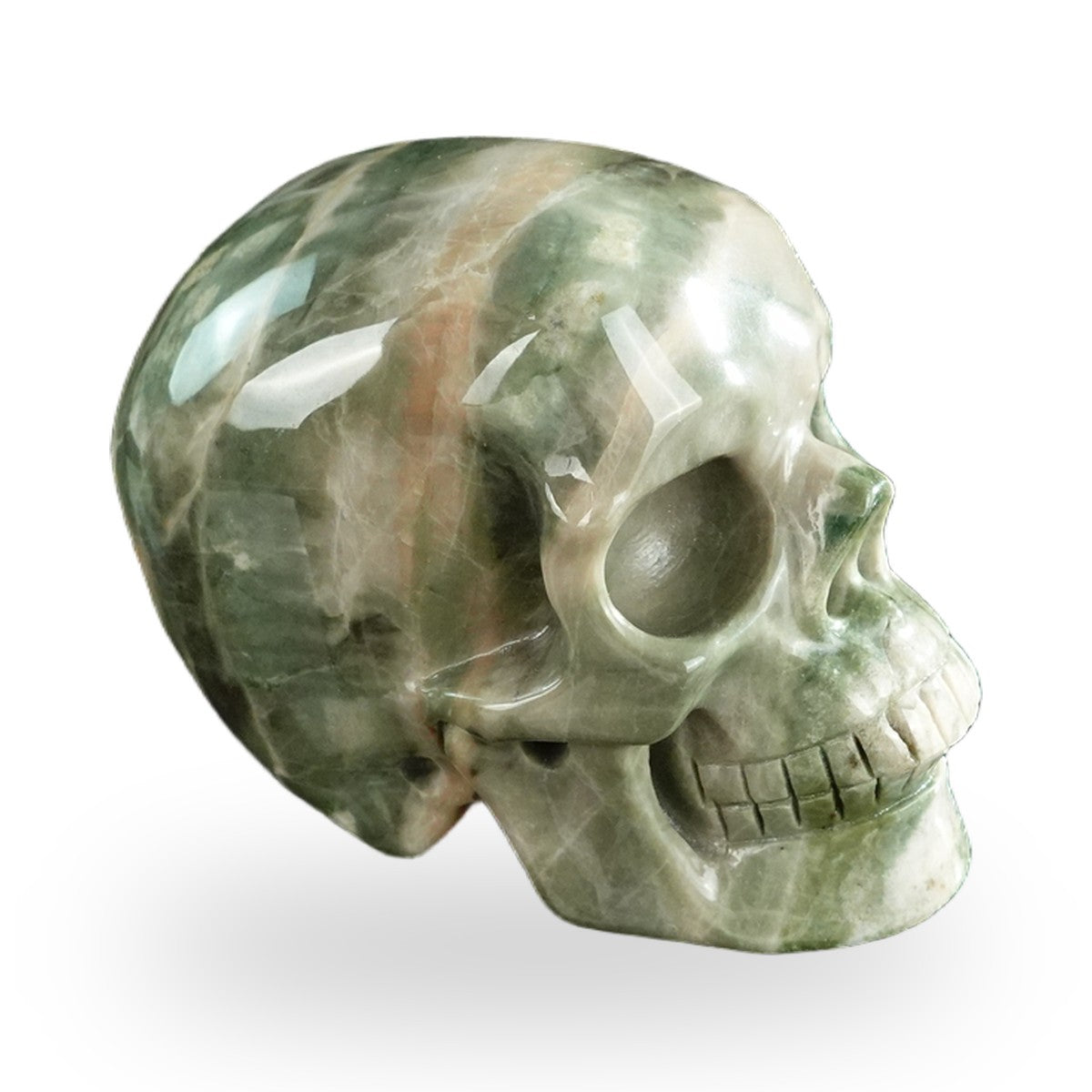 Nine Dragon Jade crystal skull 3" SKH30HA18 photo 3