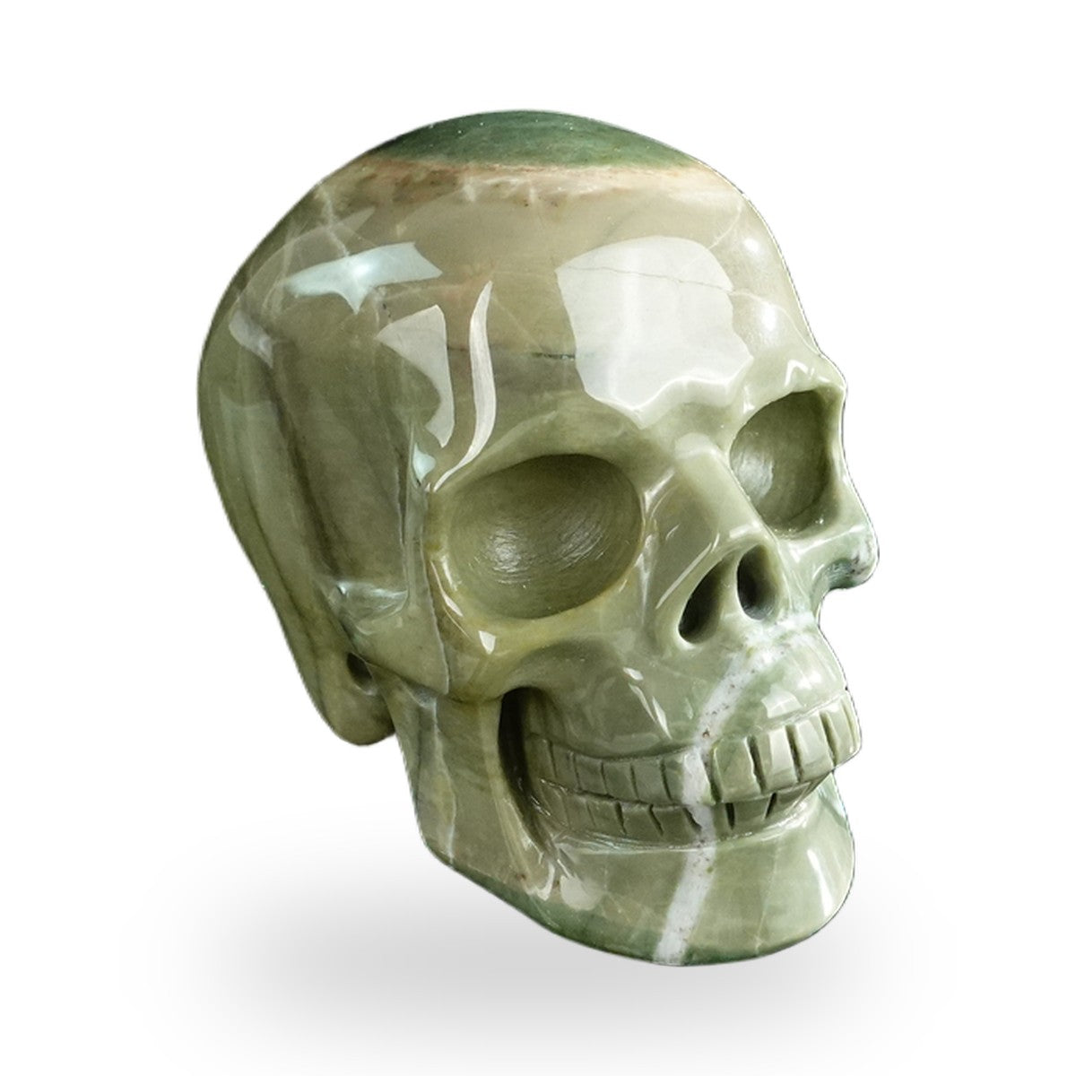 Nine Dragon Jade crystal skull 3" SKH30HA19 photo 2