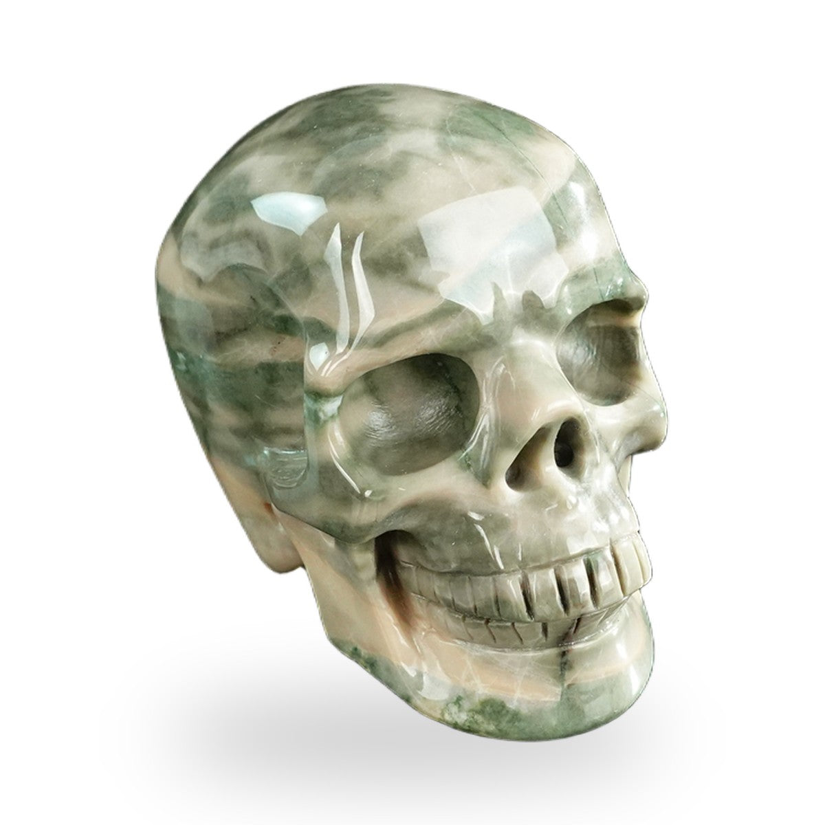Nine Dragon Jade crystal skull 3" SKH30HA20 photo 2