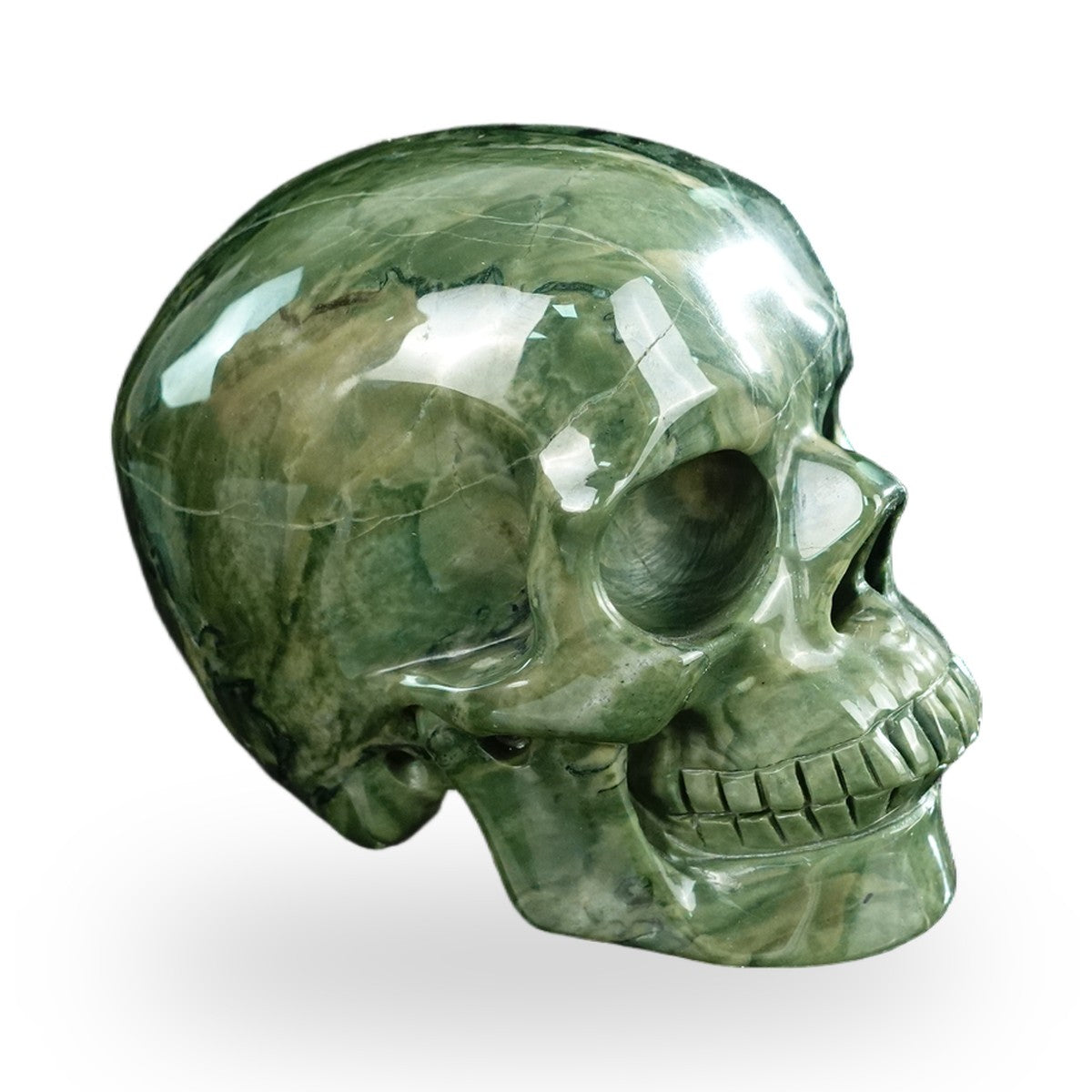 Nine Dragon Jade crystal skull 4.5" SKH45HA01 view 3