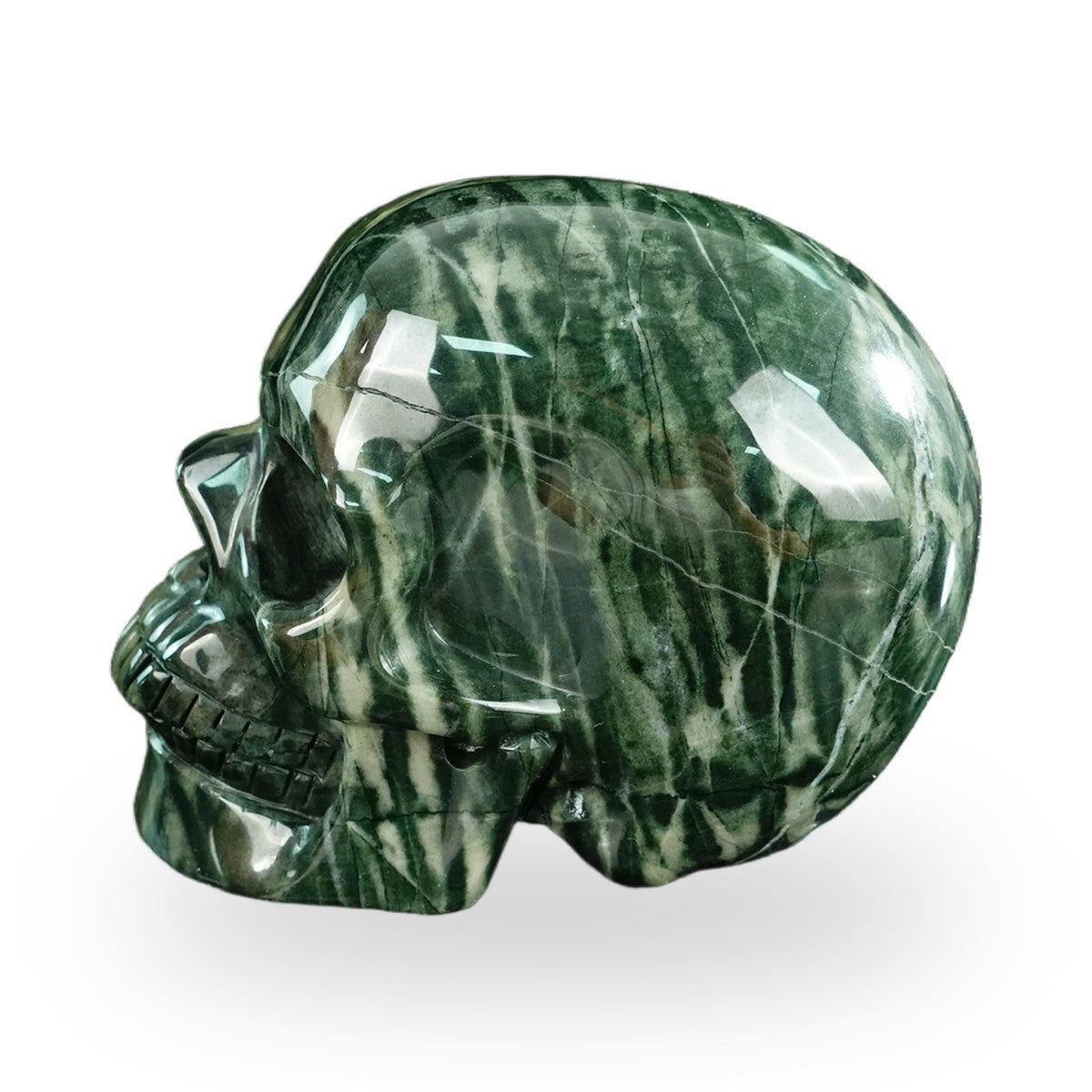 Nine Dragon Jade crystal skull 4.5" SKH45HA01 view 5