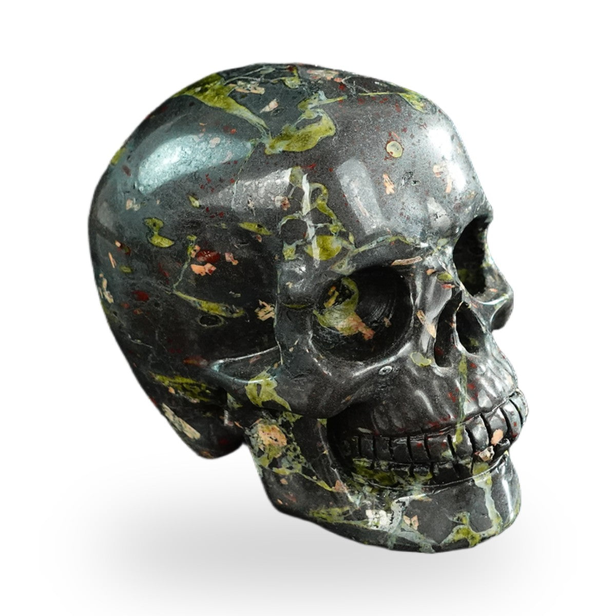 Plum Blossom Jade crystal skull 3" SKH30PB01 view 3