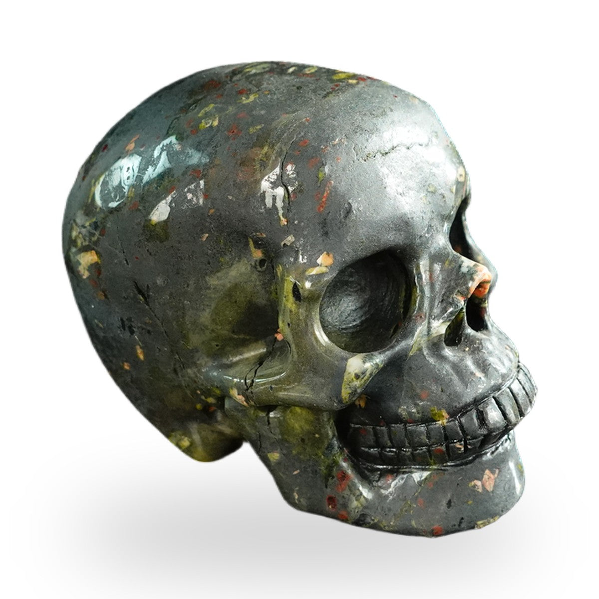 Plum Blossom Jade crystal skull 3" SKH30PB04 photo 3