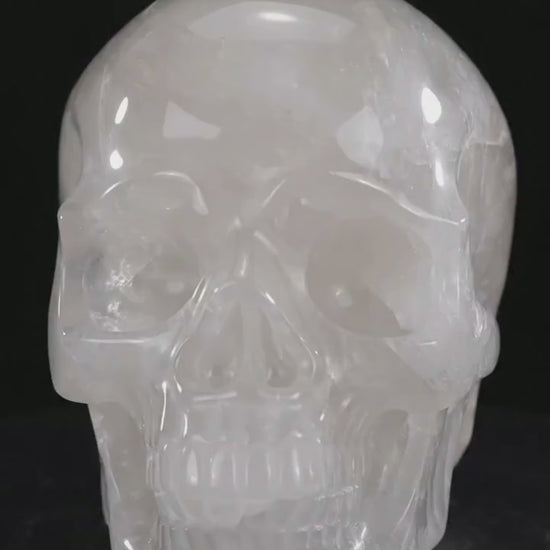 Nicedony 2.2" Angolan Quartz Hand Carved Crystal Realistic Skull Sculpture (SKU: SKH20AQ01) - Video
